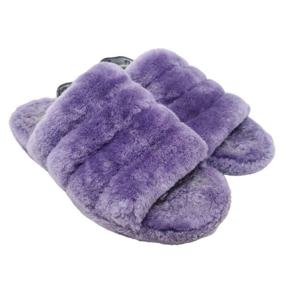 UGG Shoes - Ugg Womens Slippers Fluff Yeah Purple Sherpa Shearling Slides Sandals Shoes 12